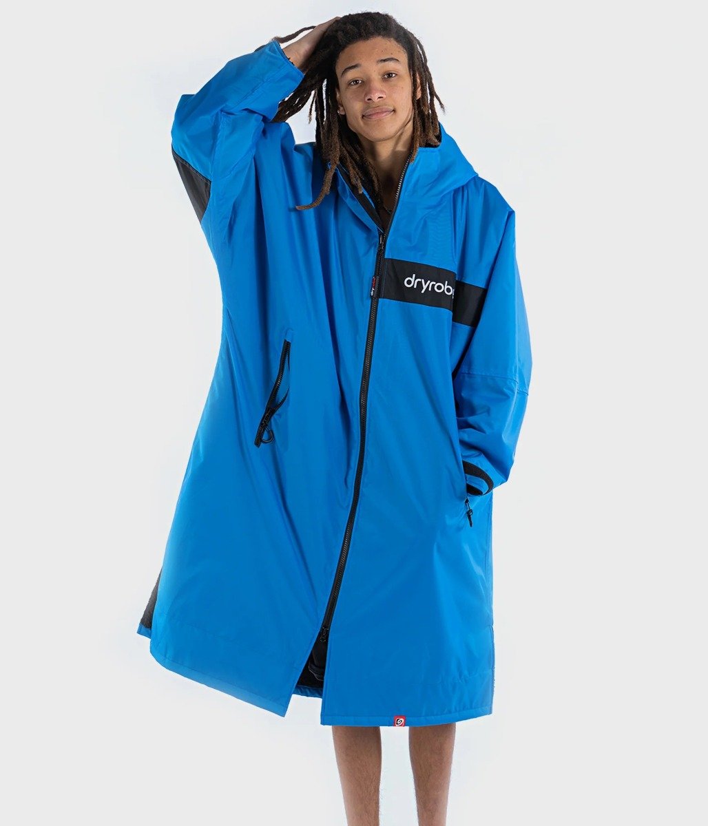 Dryrobe Advance Long Sleeve Remix Adult Changing Robe - Blue/Black
