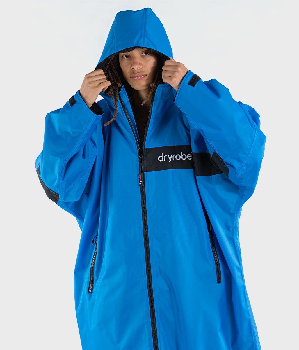 Dryrobe Advance Long Sleeve Remix Adult Changing Robe - Blue/Black