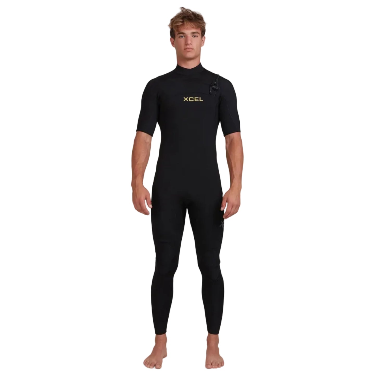 Xcel Comp 2mm Mens Chest Zip Short Sleeve Wetsuit - Black