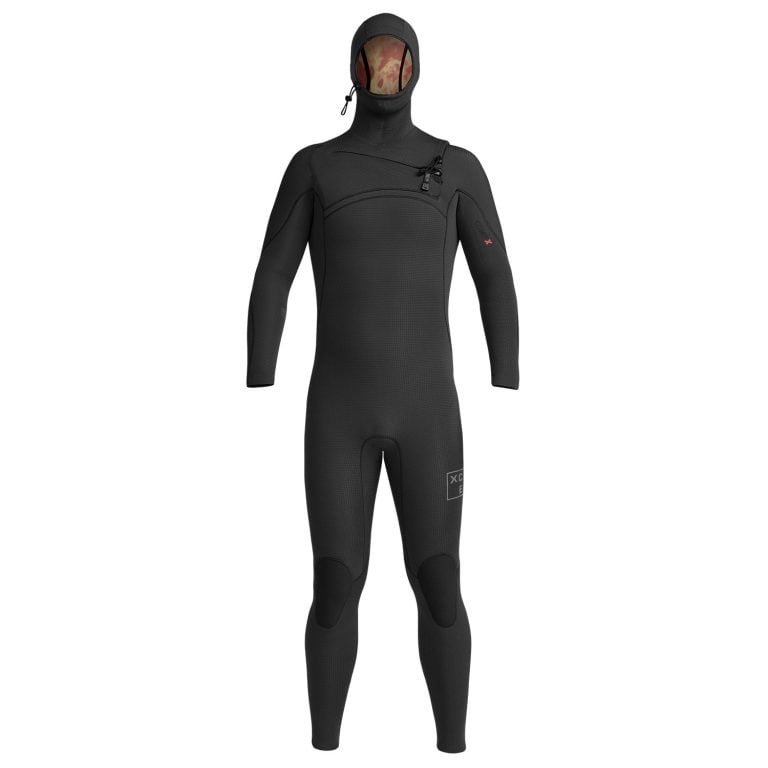Xcel Comp X 4.5/3.5mm Hooded Chest Zip Wetsuit - Black - Front