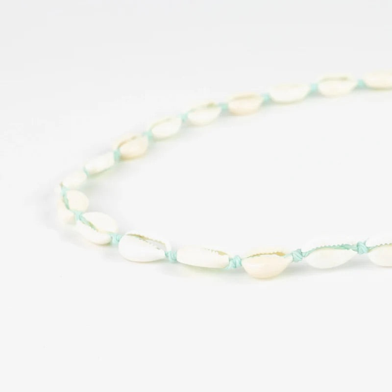Pineapple Island Livadi Cowrie Shell Choker Necklace - Turquoise