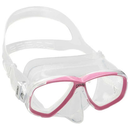 Cressi Perla Swim Adult Snorkel Face Mask in Clear/Pink