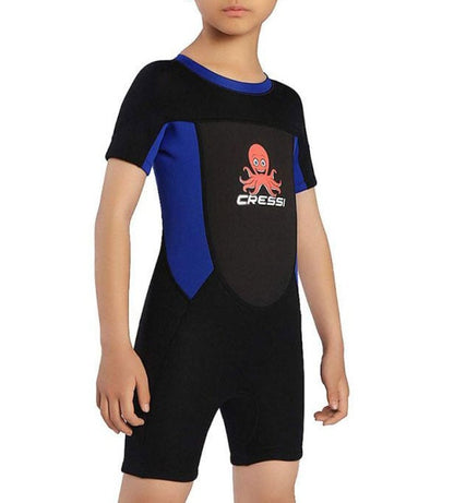 Cressi Smoby Junior Shorty Wetsuit 2021 - Black/Blue - Front