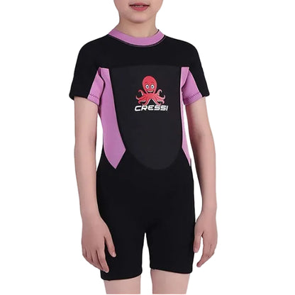Cressi Smoby Junior Shorty Wetsuit 2021 - Black/Pink - Front
