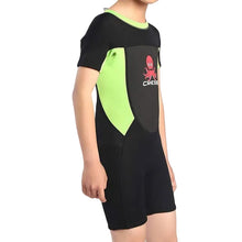 Cressi Smoby Junior Shorty Wetsuit 2021 - Black/Fluro Green - Front
