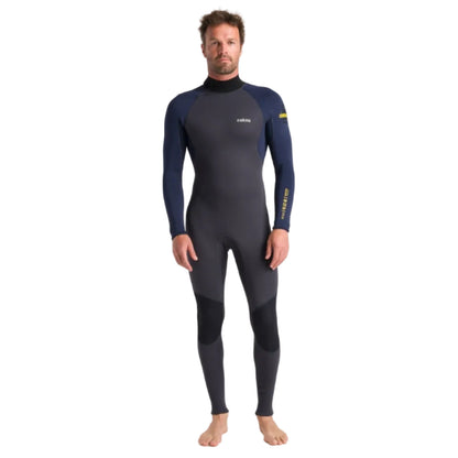 C-Skins NuWave Element 3/2mm Mens Back Zip Wetsuit in Anthracite / Slate / Saffron