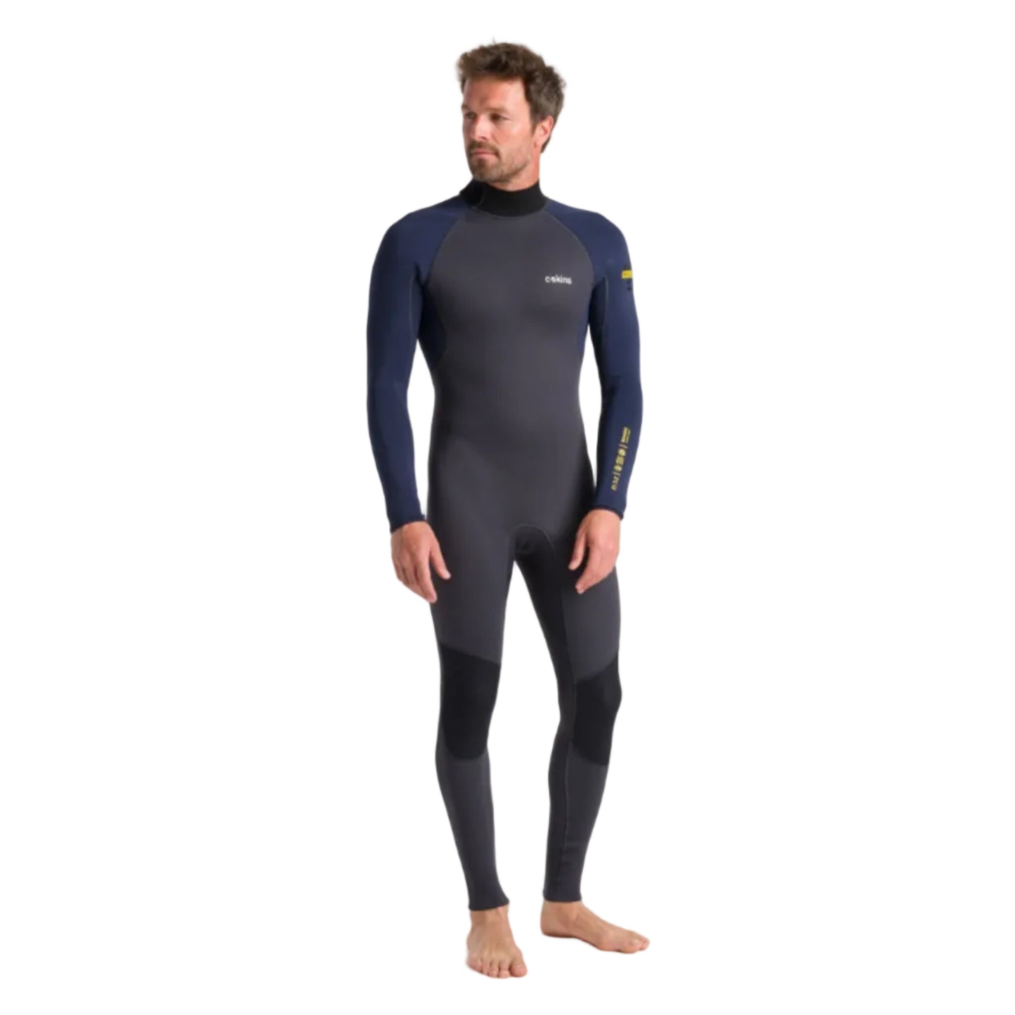 C-Skins NuWave Element 3/2mm Men's Back Zip Wetsuit 2025 - Anthracite / Slate / Saffron