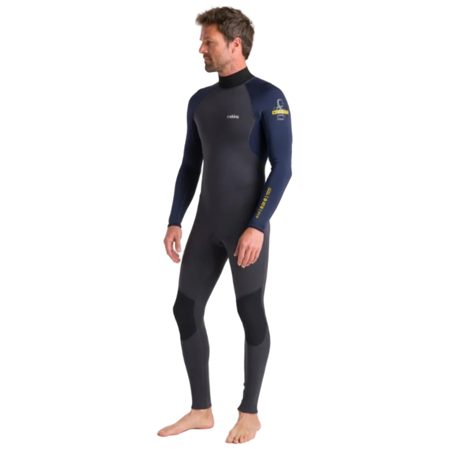 C-Skins NuWave Element 3/2mm Men's Back Zip Wetsuit 2025 - Anthracite / Slate / Saffron