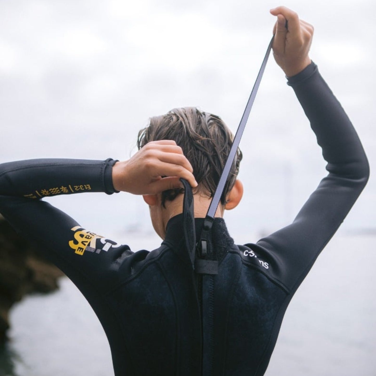 C-Skins NuWave Element 3/2mm Junior Back Zip Summer Wetsuit - Bluestone / Slate / Multi