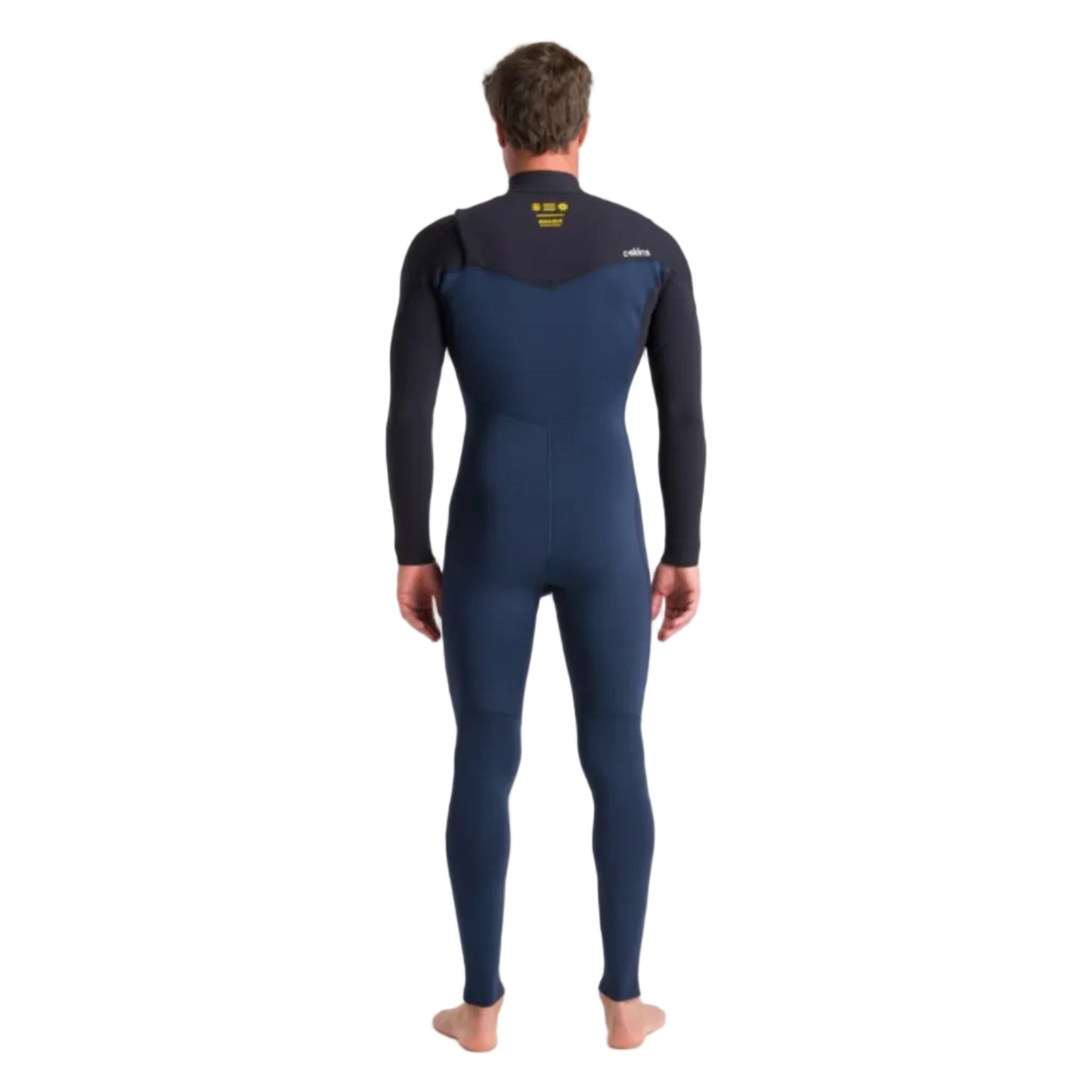 C-Skins NuWave Session 4/3mm Men's GBS Chest Zip Wetsuit 2025 - Black / Bluestone X / Saffron