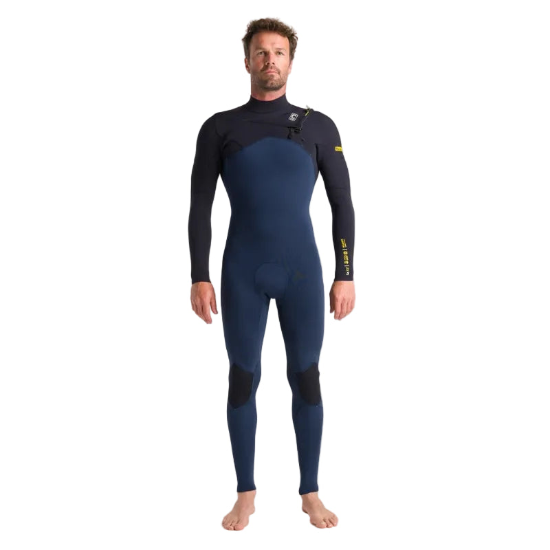 C-Skins NuWave Session 4/3mm Mens GBS Chest Zip Wetsuit in Black / Bluestone X / Saffron