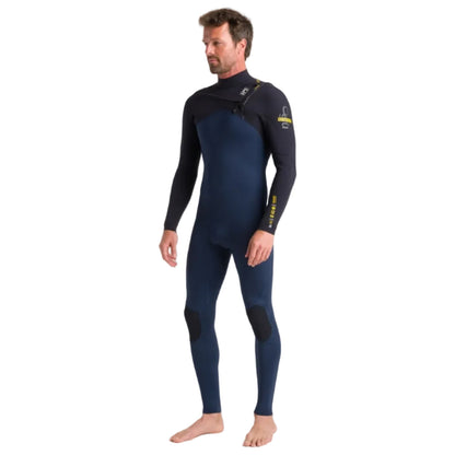 C-Skins NuWave Session 4/3mm Men's GBS Chest Zip Wetsuit 2025 - Black / Bluestone X / Saffron