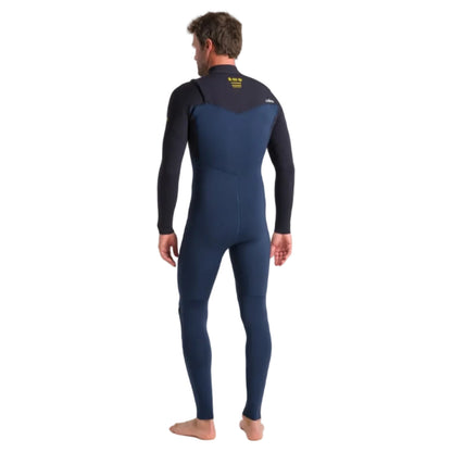 C-Skins NuWave Session 4/3mm Men's GBS Chest Zip Wetsuit 2025 - Black / Bluestone X / Saffron