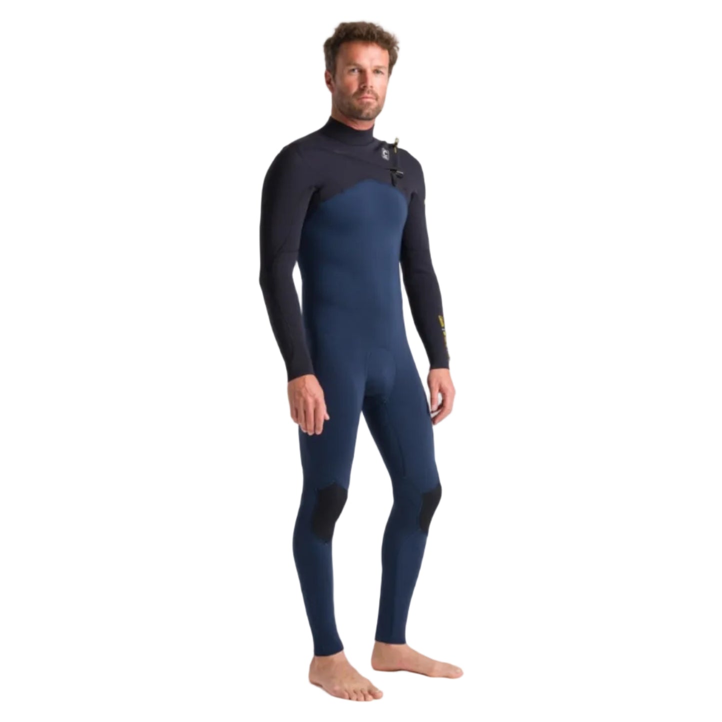 C-Skins NuWave Session 4/3mm Men's GBS Chest Zip Wetsuit 2025 - Black / Bluestone X / Saffron