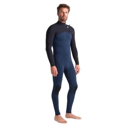 C-Skins NuWave Session 4/3mm Men's GBS Chest Zip Wetsuit 2025 - Black / Bluestone X / Saffron