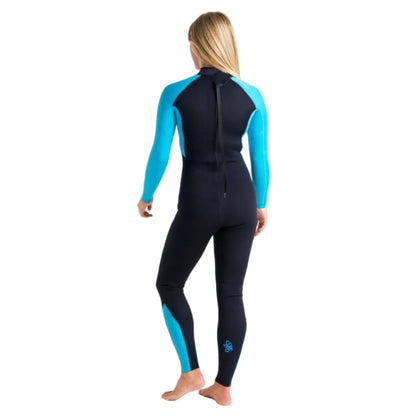 <tc><tc><tc>C-Skins</tc></tc></tc> Combinaison Femme Surflite GBS Zip Dos 3/2mm - Noir/Cyan/Azur