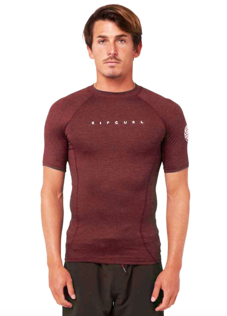 Rip Curl Dawn Patrol Perf UV Tee Shirt - Maroon