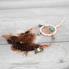 Pineapple Island Feather Bead Dreamcatcher in Brown