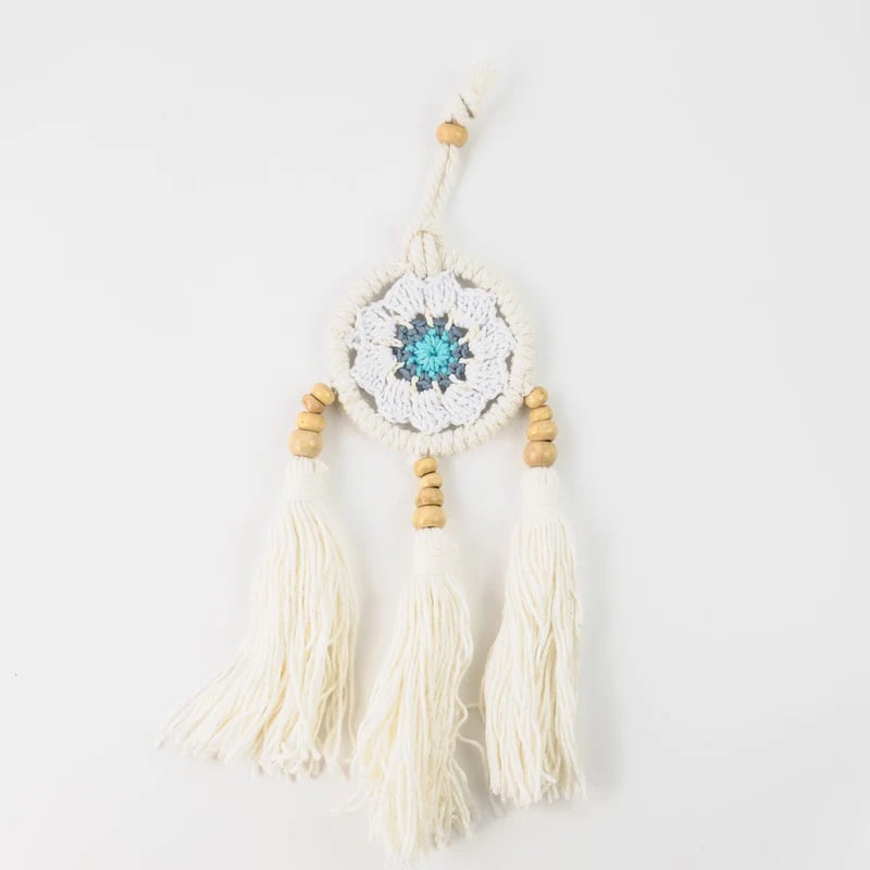 Pineapple Island Macrame Dreamcatcher in White