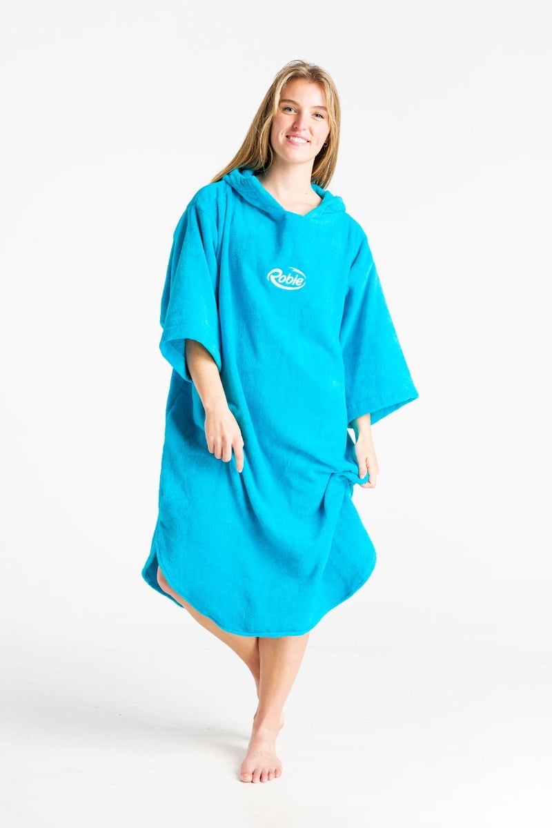 Robie Robes Original Long Sleeve Changing Robe - Blue Atoll - Front