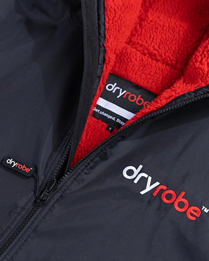 Dryrobe Advance Long Sleeve Adult Changing Robe - Black/Red