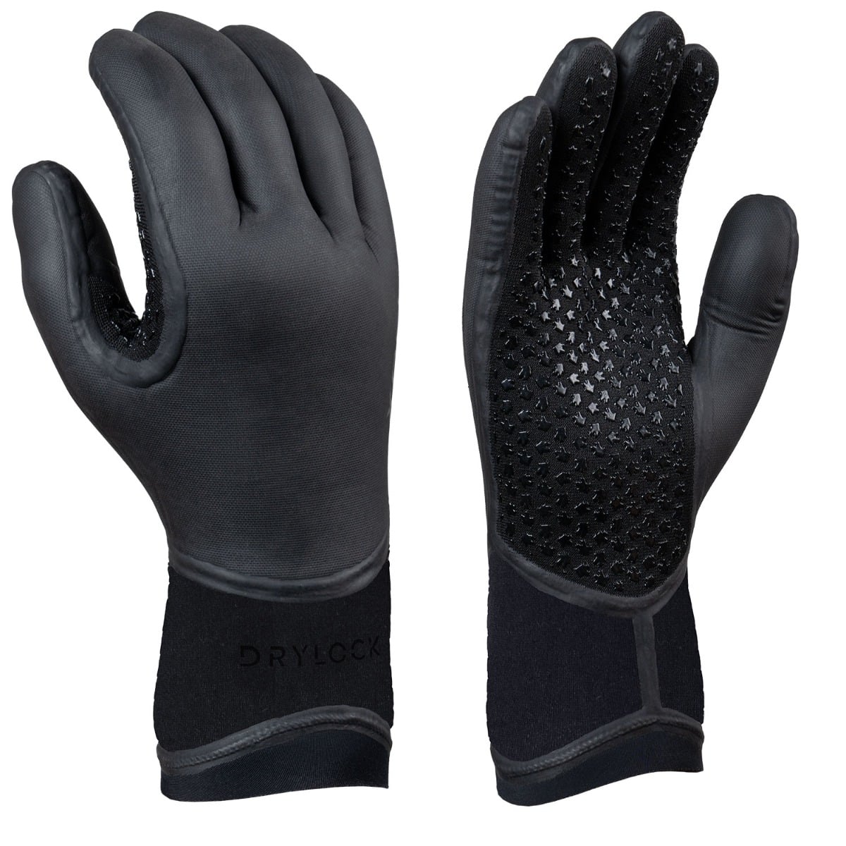 Xcel Drylock Texture Skin 5mm 5-Finger Gloves in Black