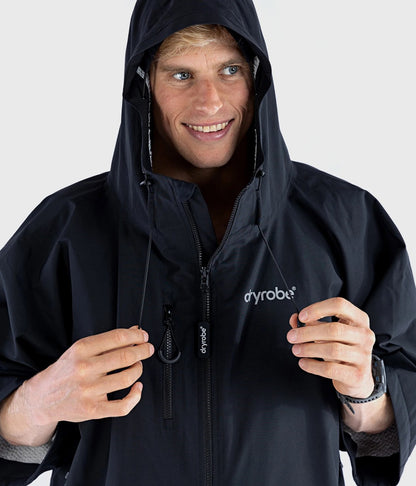 Dryrobe Lite Short Sleeve Changing Robe - Black/Grey