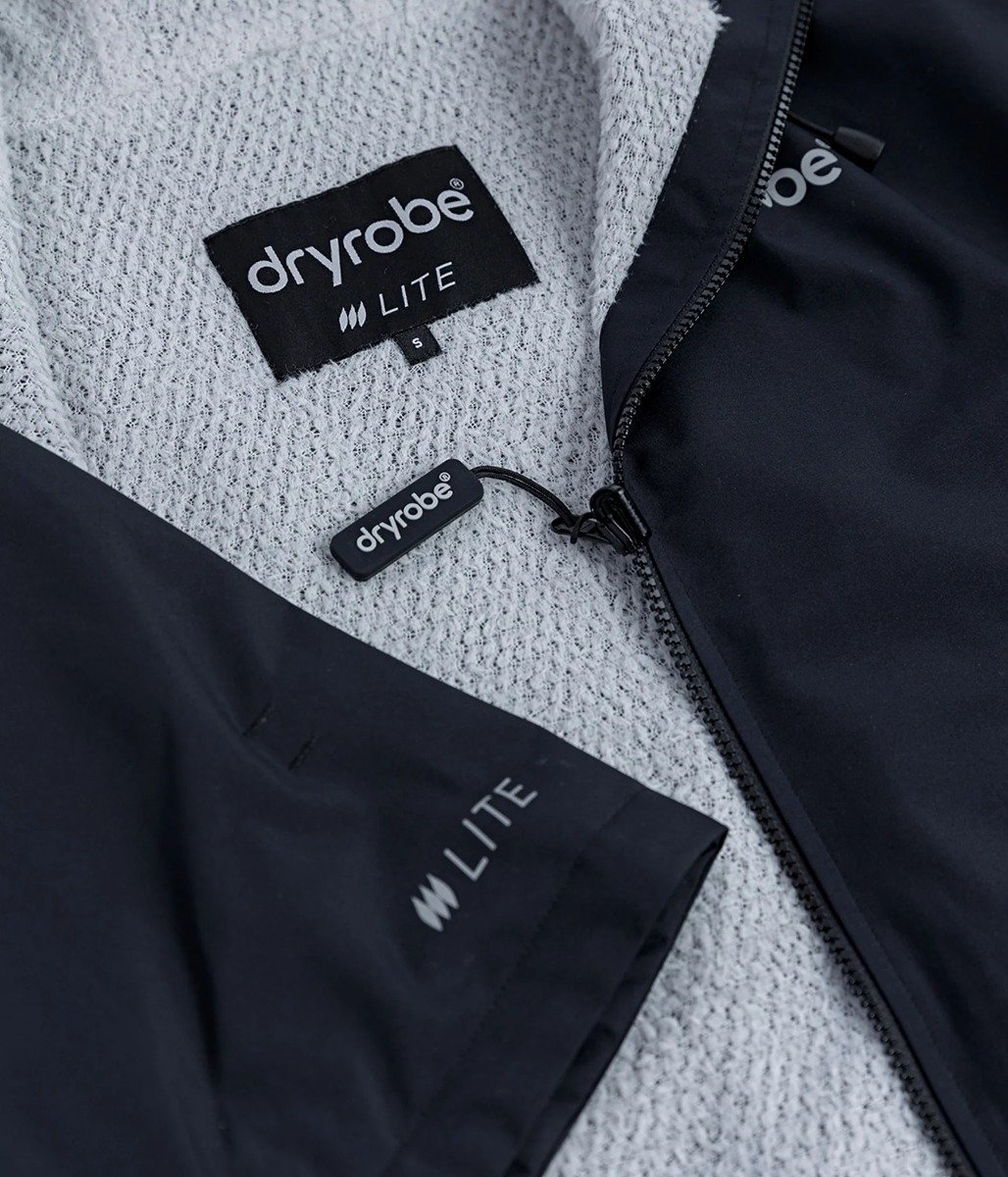Dryrobe Lite Short Sleeve Changing Robe - Black/Grey