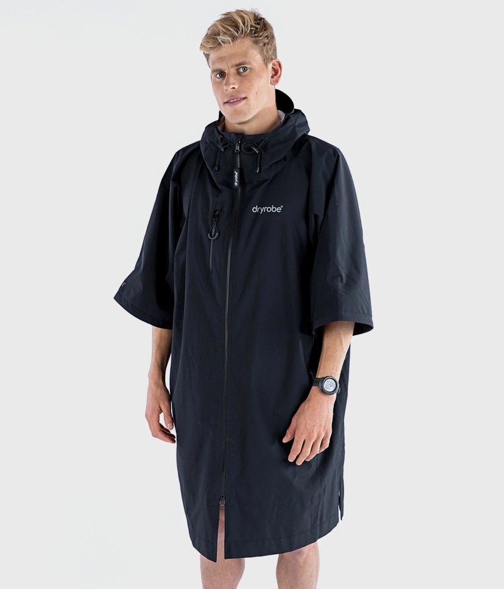 Dryrobe Lite Short Sleeve Changing Robe - Black/Grey