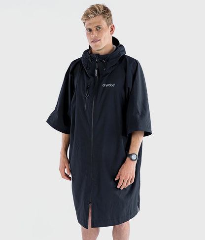 Dryrobe Lite Short Sleeve Changing Robe - Black/Grey