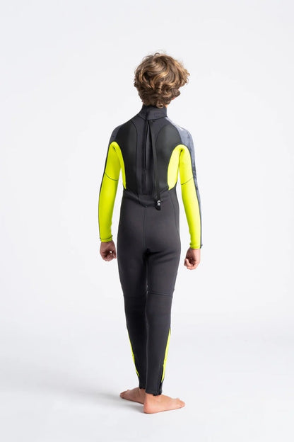 C-Skins Elements 3/2mm Junior Back Zip Wetsuit 2026 - Anthracite/ Yellow