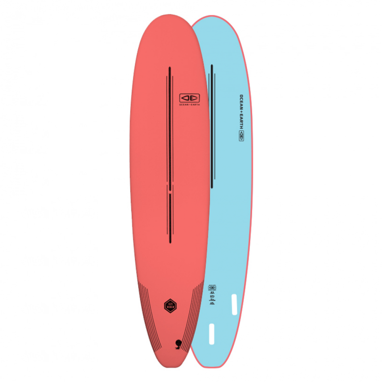 Ocean and Earth Ezi Rider Softboard Surfboard - Coral- Full View