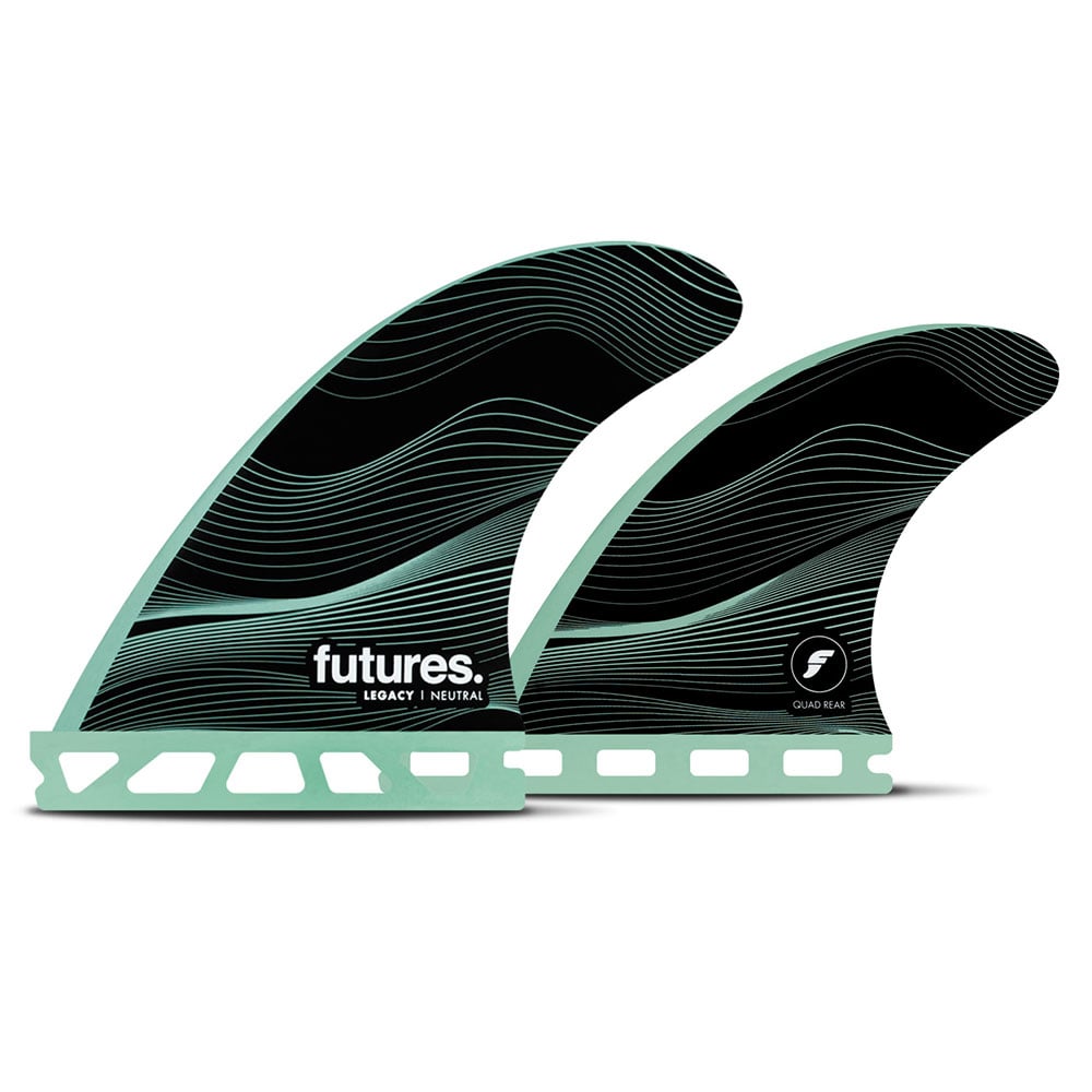 Futures F4 Quad Small Honeycomb Fins - Black/Blue - Full View