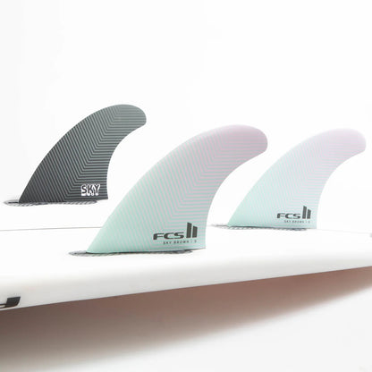 FCS II Sky Brown PC Small Tri Fins - Seafoam/Lavender
