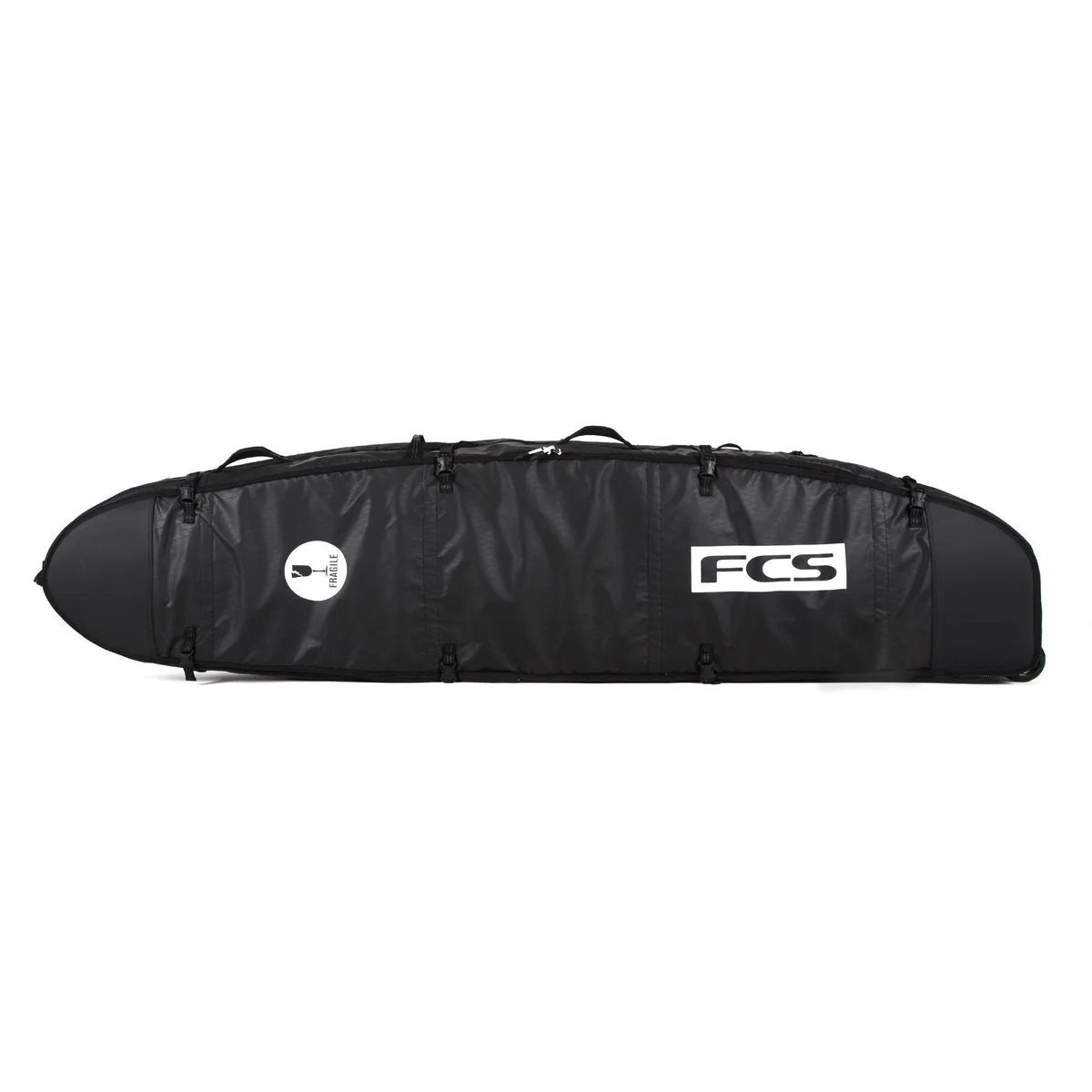 FCS Travel 2 Wheelie Longboard Bag in Black/Grey