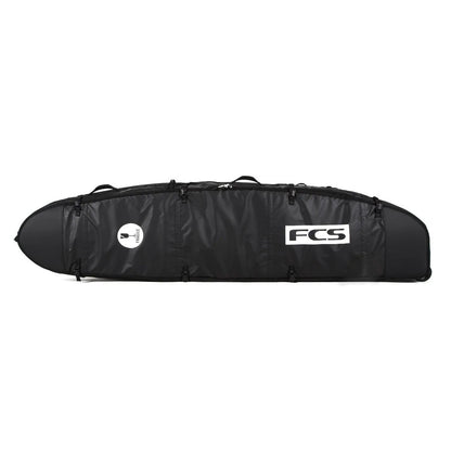FCS Travel 2 Wheelie Longboard Bag in Black/Grey