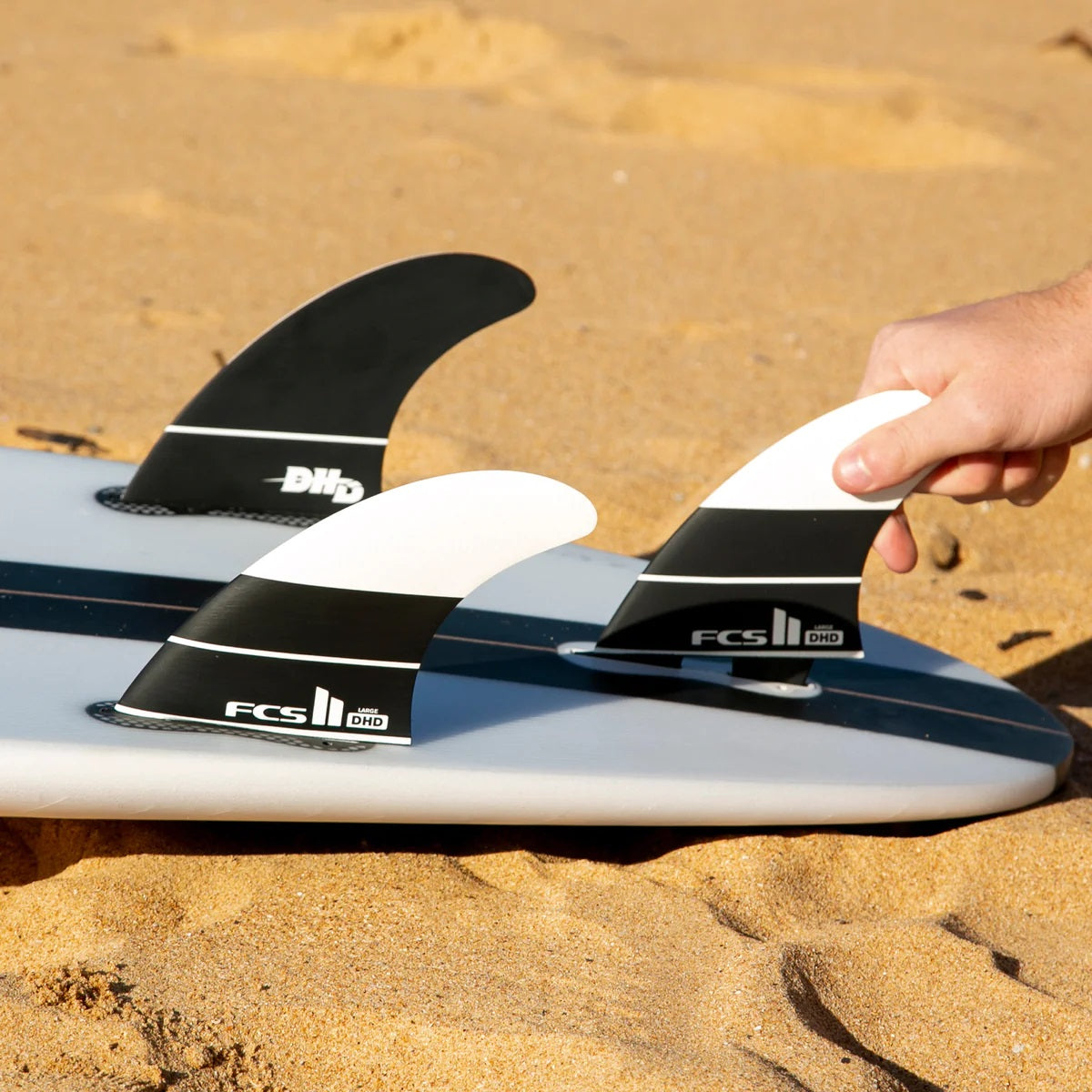 FCS II Darren Handley Design 'DHD' Performance Core Tri Fins - Black/White