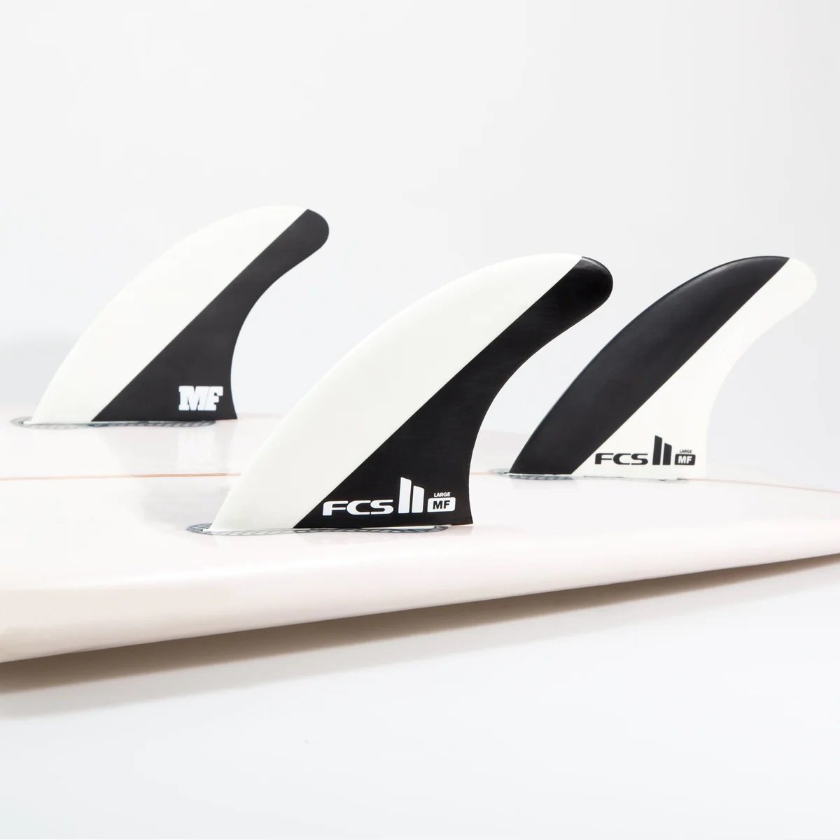 FCS II Mick Fanning PC Grom Tri Fins - Black/White