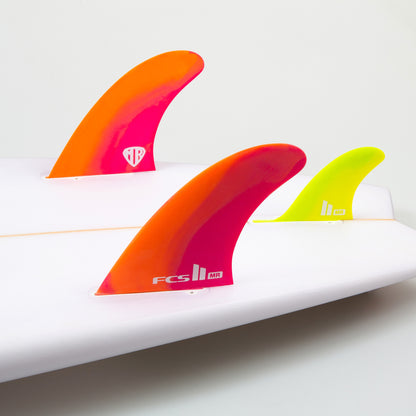 FCS II Mark Richards PC Twin + Stabiliser Fins - Neon