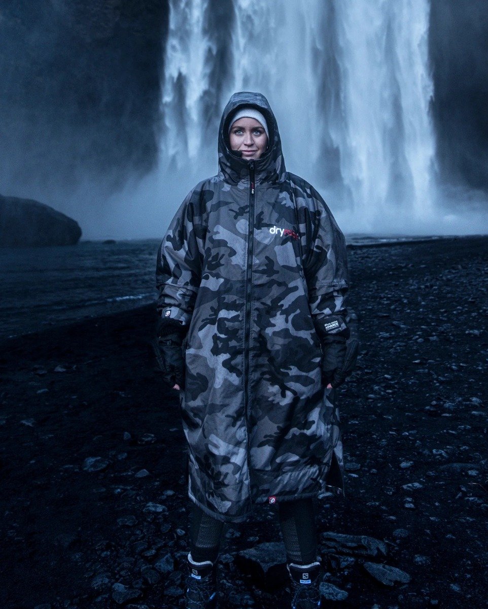 Dryrobe Advance Long Sleeve Changing Robe - Black / Camo