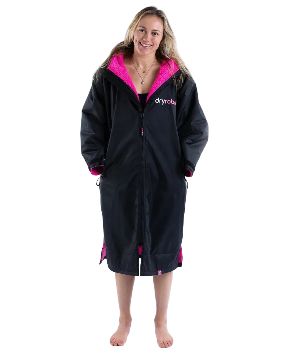 Dryrobe Advanced Long Sleeve - Black/Pink - Front