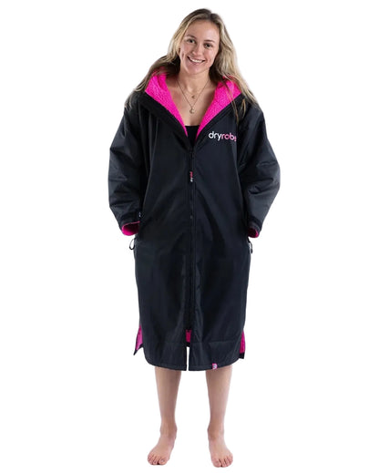 Dryrobe Advanced Long Sleeve - Black/Pink - Front