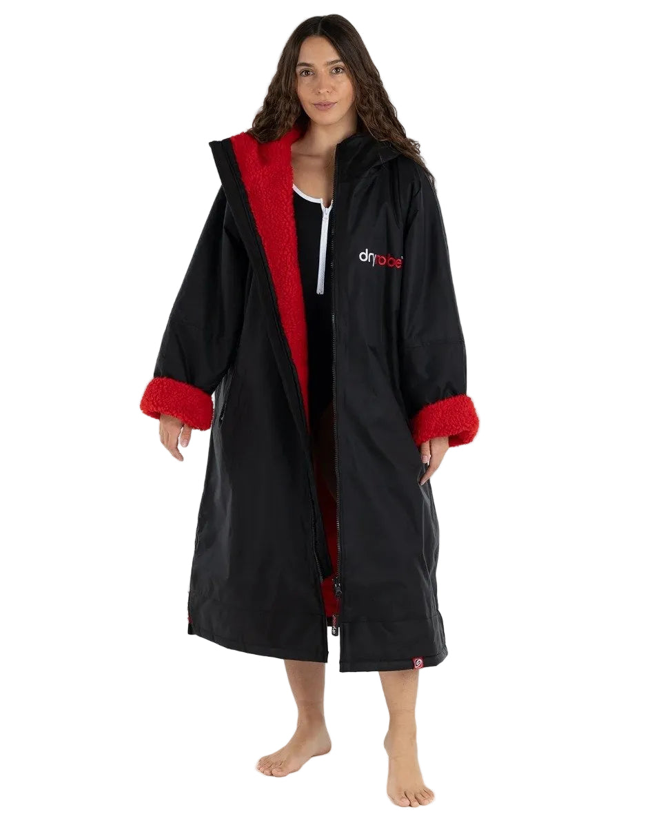 Dryrobe Advance Long Sleeve - Black Red-Extra Large