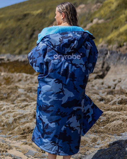 Dryrobe Advance Long Sleeve Changing Robe - Blue Camo / Blue