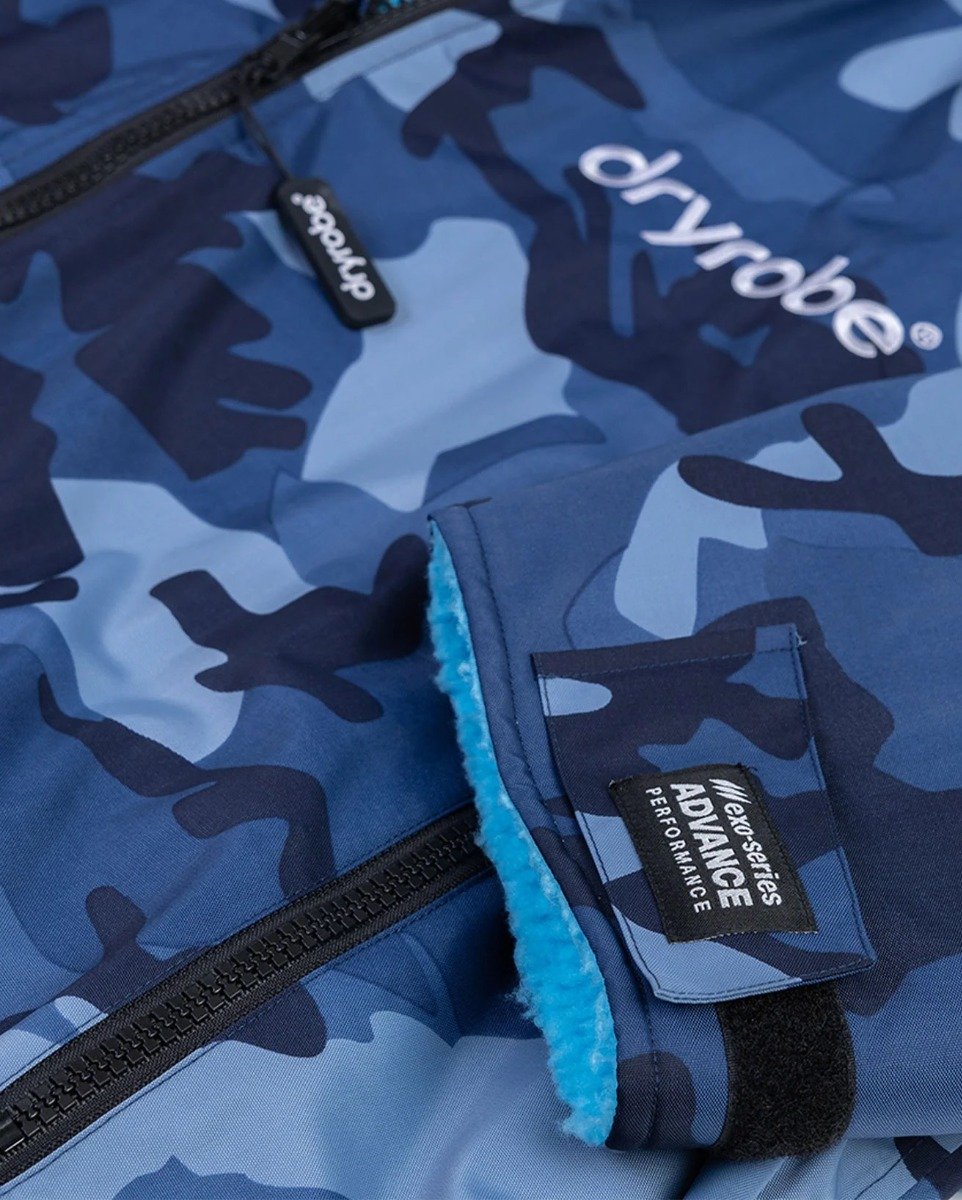 Dryrobe Advance Long Sleeve Changing Robe - Blue Camo / Blue
