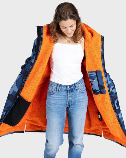 Dryrobe Advance Long Sleeve Changing Robe - Blue Camo / Orange