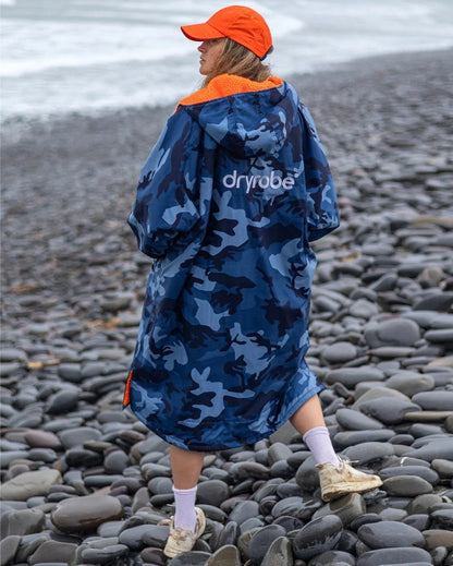 Dryrobe Advance Long Sleeve Changing Robe - Blue Camo / Orange