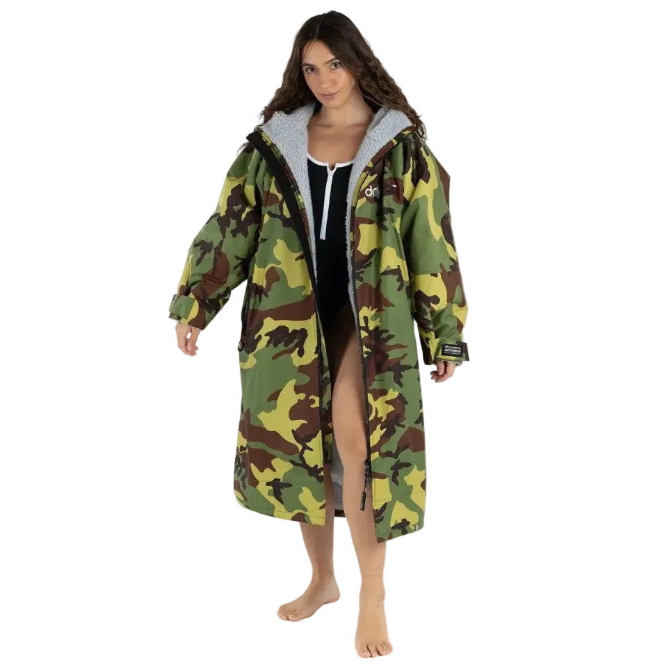 Dryrobe Advance Long Sleeve Changing Robe - Camo / Grey