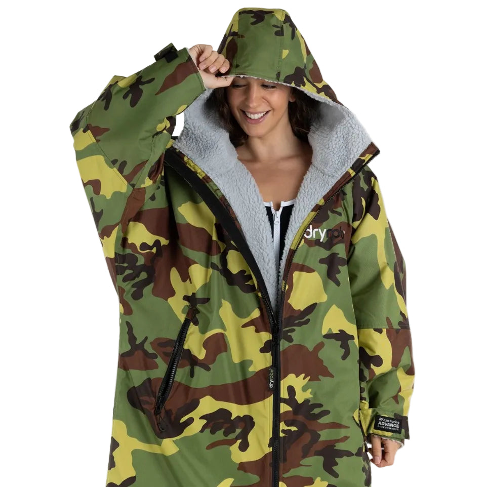 Dryrobe Advance Long Sleeve Changing Robe - Camo / Grey