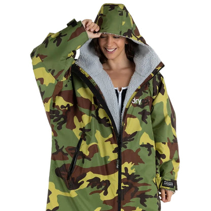 Dryrobe Advance Long Sleeve Changing Robe - Camo / Grey
